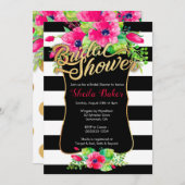Invitation à la douche nuptiale - Floral Stried (Devant / Derrière)