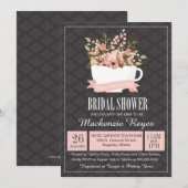 Invitation à la douche nuptiale Floral Teacup, Tea (Devant / Derrière)