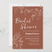 Invitation à la douche nuptiale Floral Terracotta (Devant)