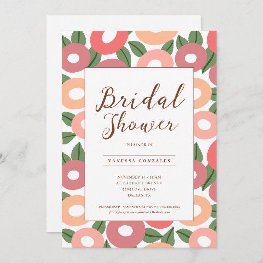 Invitation à la douche nuptiale florale (Devant / Derrière)