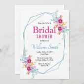 Invitation à la douche nuptiale florale (Devant / Derrière)