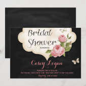 Invitation à la douche nuptiale florale (Devant / Derrière)