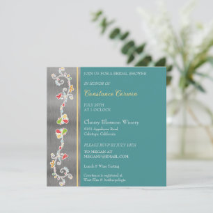 Invitation à la douche nuptiale florale