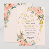 Invitation à la douche nuptiale florale (Devant / Derrière)
