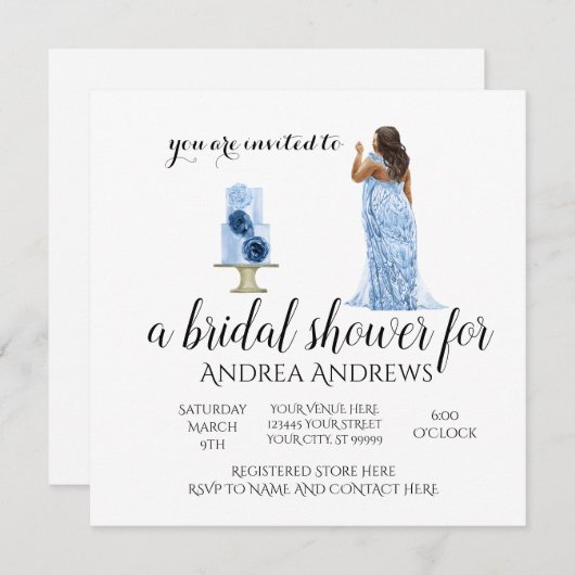 Invitation à la douche nuptiale florale (Devant / Derrière)