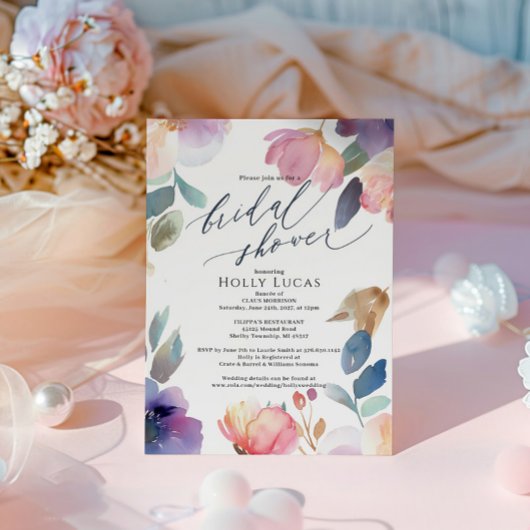 Invitation à la douche nuptiale florale