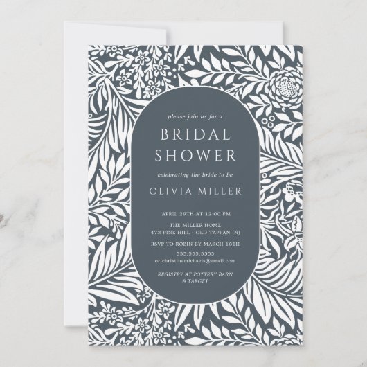 Invitation à la douche nuptiale florale (Devant)