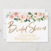invitation à la douche nuptiale florale (Devant)
