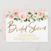 invitation à la douche nuptiale florale (Devant / Derrière)