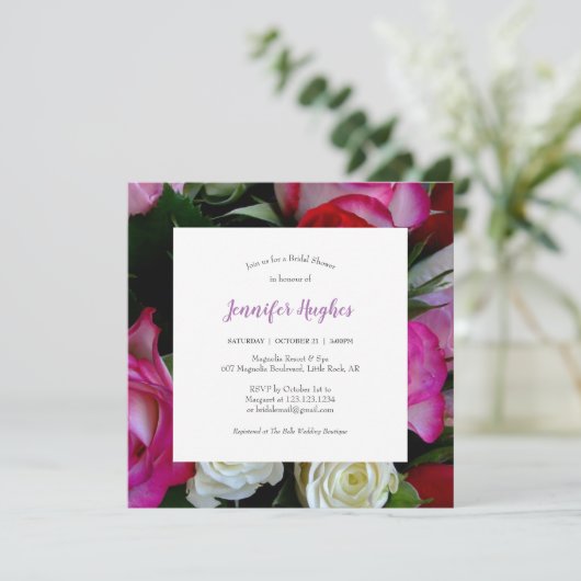 Invitation à la douche nuptiale florale (Debout devant)