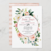 Invitation à la douche nuptiale florale (Devant / Derrière)