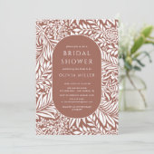 Invitation à la douche nuptiale florale à feuilles (Debout devant)