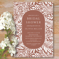Invitation à la douche nuptiale florale à feuilles
