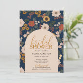 Invitation à la douche nuptiale florale antique (Debout devant)