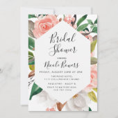 Invitation à la douche nuptiale Florale aquarelle (Devant)