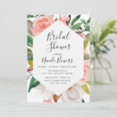 Invitation à la douche nuptiale Florale aquarelle (Debout devant)