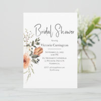 Invitation à la douche nuptiale Florale aquarelle