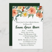 Invitation à la douche nuptiale Florale automne (Devant / Derrière)