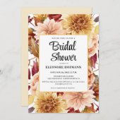 Invitation à la douche nuptiale Florale automne (Devant / Derrière)