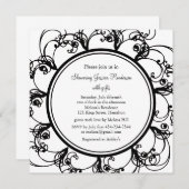 Invitation à la douche nuptiale florale (bl/wh) (Devant / Derrière)