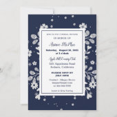 Invitation à la douche nuptiale Florale blanche (Devant)