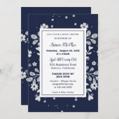 Invitation à la douche nuptiale Florale blanche (Devant / Derrière)