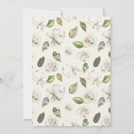 Invitation à la douche nuptiale Florale blanche (Dos)