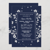 Invitation à la douche nuptiale Florale blanche (Devant / Derrière)