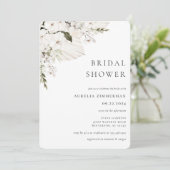 Invitation à la douche nuptiale florale blanche en (Debout devant)