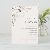 Invitation à la douche nuptiale florale blanche en (Debout devant)