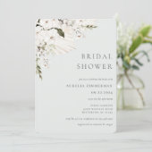 Invitation à la douche nuptiale florale blanche en (Debout devant)