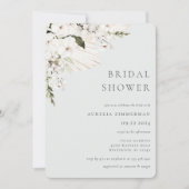 Invitation à la douche nuptiale florale blanche en (Devant)