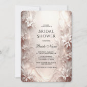 Invitation à la douche nuptiale florale blanche en (Devant)