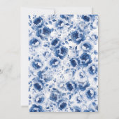 Invitation à la douche nuptiale Florale Bleue (Dos)