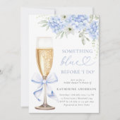 Invitation à la douche nuptiale Florale Bleue (Devant)