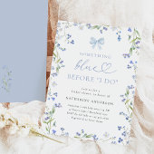 Invitation à la douche nuptiale Florale Bleue