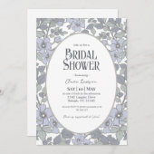 Invitation à la douche nuptiale Florale Bleue (Devant / Derrière)