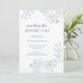 Invitation à la douche nuptiale Florale Bleue (Debout devant)