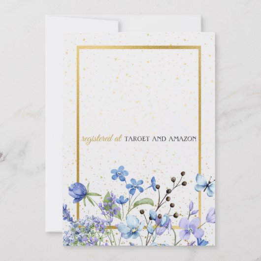 Invitation à la douche nuptiale Florale Bleue (Dos)