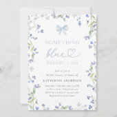 Invitation à la douche nuptiale Florale Bleue (Devant)