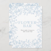 Invitation à la douche nuptiale Florale Blue Chino (Devant / Derrière)