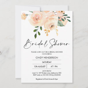 Invitation à la douche nuptiale florale Blush Boho