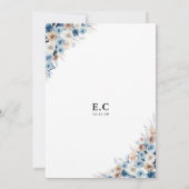 Invitation à la douche nuptiale Florale Boho bleu (Dos)