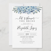 Invitation à la douche nuptiale Florale Boho bleu (Devant)