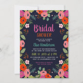 Invitation à la douche nuptiale florale brillante (Devant)