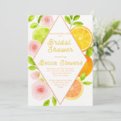 Invitation à la douche nuptiale florale Citrus (Debout devant)