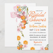 Invitation à la douche nuptiale florale Citrus (Devant / Derrière)
