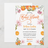 Invitation à la douche nuptiale florale Citrus (Devant / Derrière)