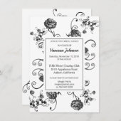 Invitation à la douche nuptiale florale classique (Devant / Derrière)