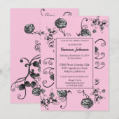 Invitation à la douche nuptiale florale classique (Devant / Derrière)